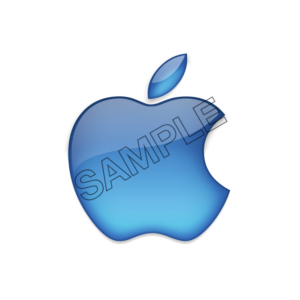 apple logo light blue sample image png