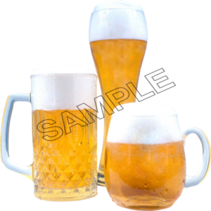 Beer in different glasses, png