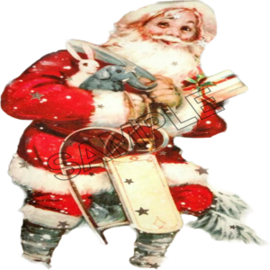 Santa with sleigh , png