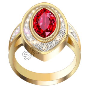 golden ring with red diamond sample image png