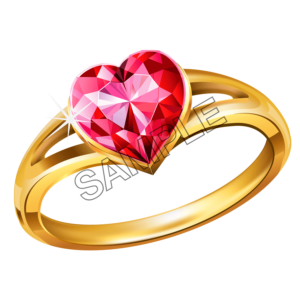 gold with heart diamond sample image png