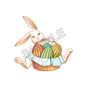 easter bunny with eggs sample image png