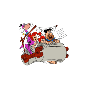 flintstones driving stone-car sample image png 