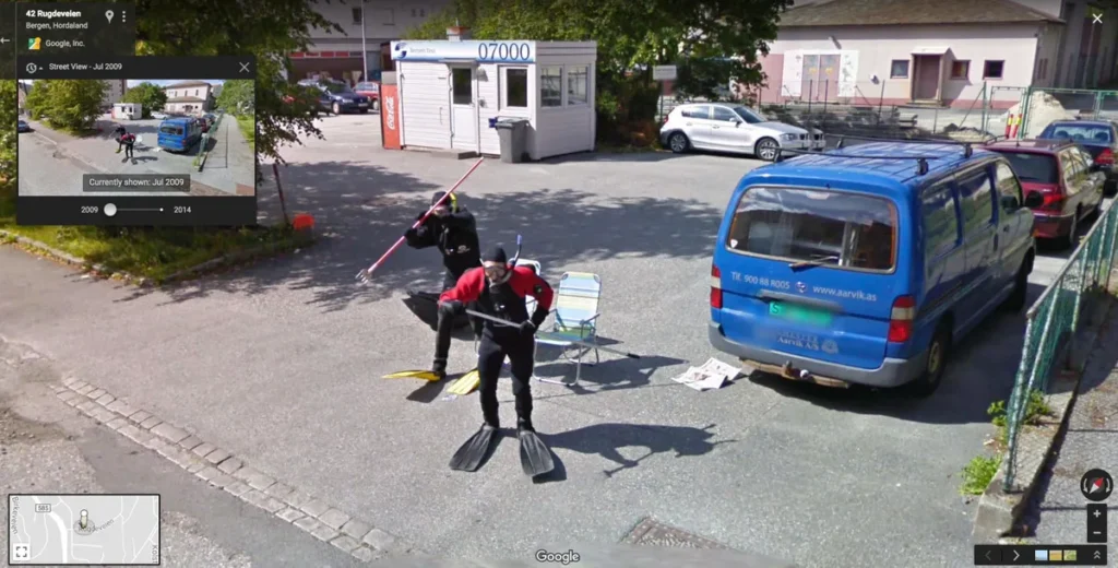 scuba steve caught on google maps