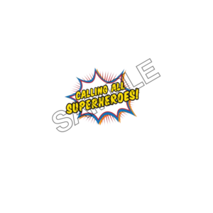 calling superheroes word effect logo icon sample png