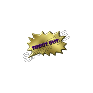 SHOUT OUT  word effect logo icon sample png