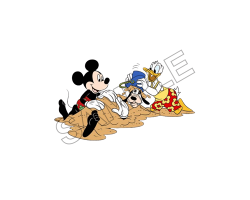 Goofy Donald and Mickey on Beach