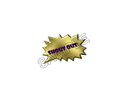 SHOUT OUT word effect logo icon sample png