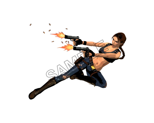 lara croft shooting sample image png