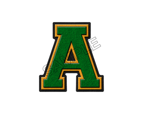 letter A green sample image png