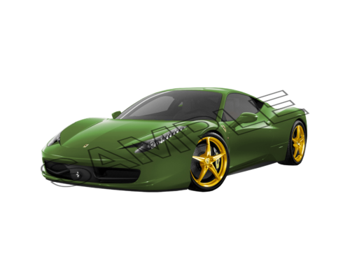 green ferrari car sample image png