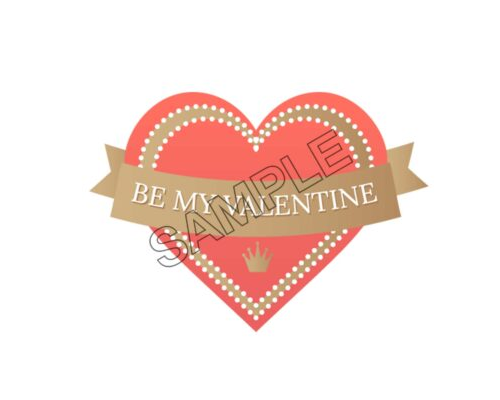 be my valentine gold and red heart png