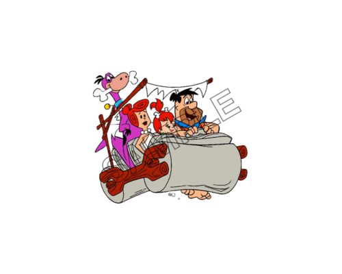 flintstones driving stone-car sample image png