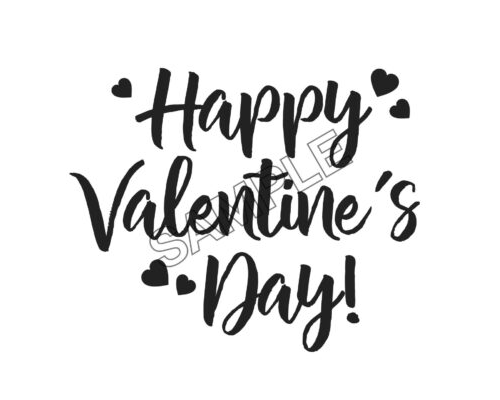 happy valentines day black text png