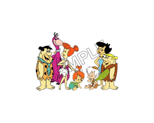 Flintstones and Rubbles family gathering sample image png