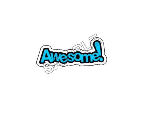 Awesome word effect logo icon sample png