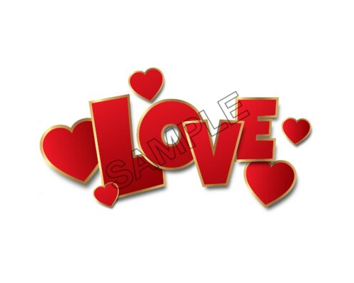 love bubble letters red png