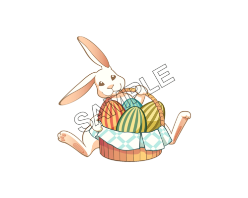 easter bunny with eggs sample image png