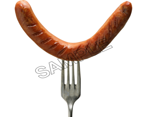 grilled sausage on a fork png