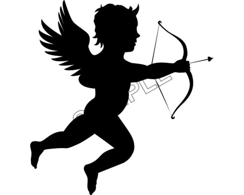 large black cupid valentines day