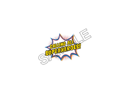 calling superheroes word effect logo icon sample png