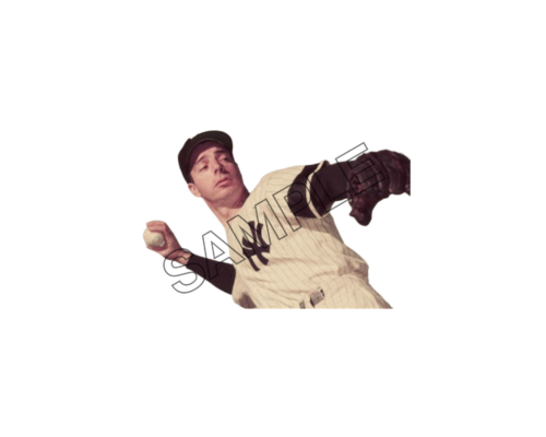 Joe DiMaggio New York Yankees baseball player throws ball sample image