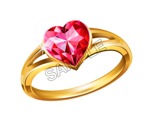 gold with heart diamond sample image png