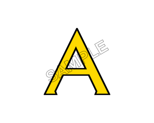 letter A yellow sample image png